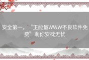 安全第一，“正能量WWW不良软件免费”助你安枕无忧