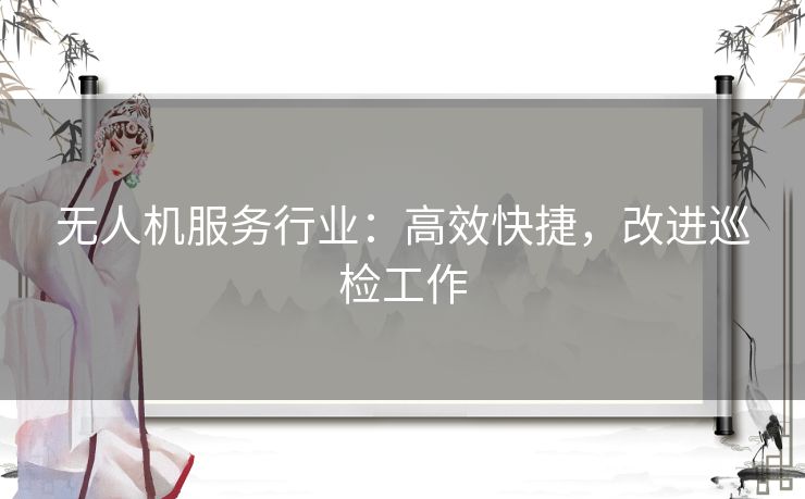 无人机服务行业:高效快捷,改进巡检工作 无人机服务行业:高效快捷,改进巡检工作