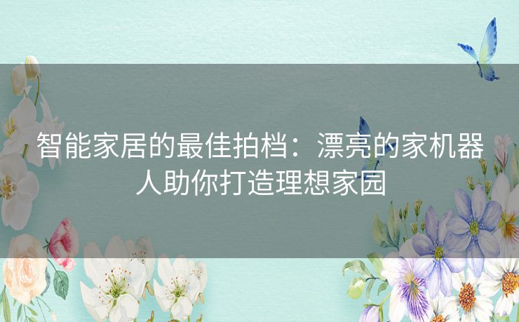 智能家居的最佳拍档:漂亮的家机器人助你打造理想家园 智能家居的最佳拍档:漂亮的家机器人助你打造理想家园