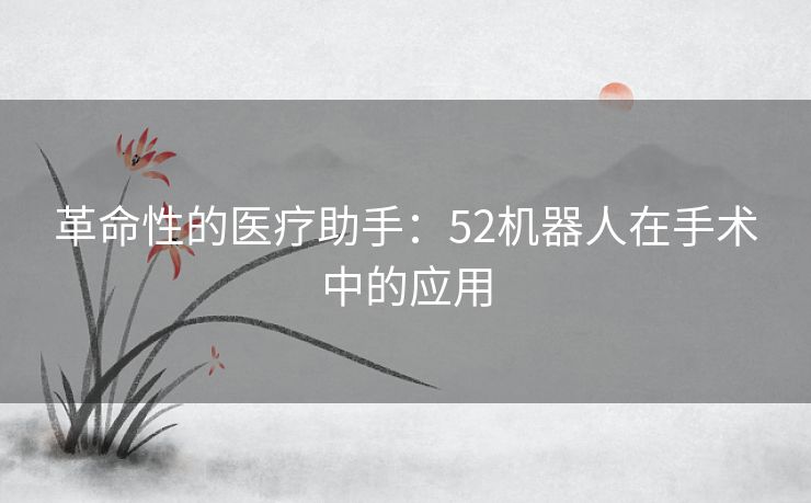 革命性的医疗助手:52机器人在手术中的应用 革命性的医疗助手:52机器人在手术中的应用