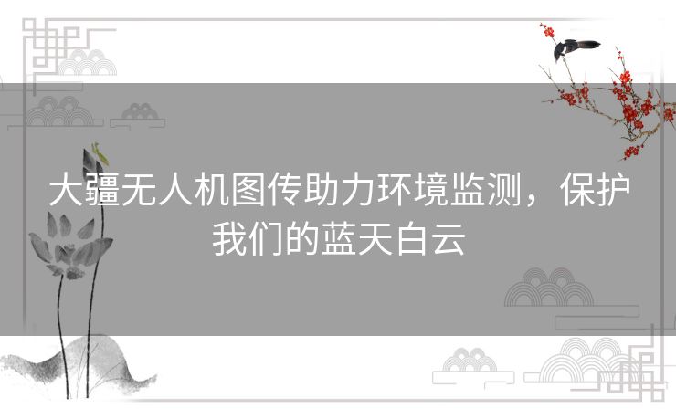 大疆无人机图传助力环境监测,保护我们的蓝天白云 大疆无人机图传助力环境监测,保护我们的蓝天白云