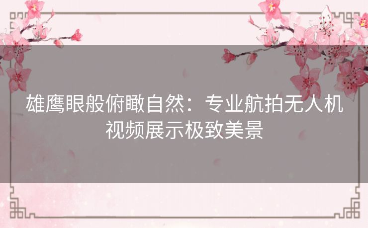 雄鹰眼般俯瞰自然:专业航拍无人机视频展示极致美景 雄鹰眼般俯瞰自然:专业航拍无人机视频展示极致美景