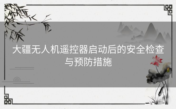 大疆无人机遥控器启动后的安全检查与预防措施 大疆无人机遥控器启动后的安全检查与预防措施