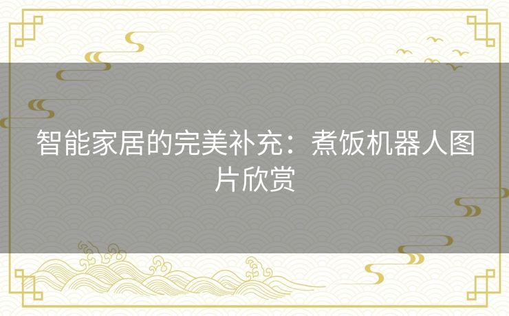 智能家居的完美补充:煮饭机器人图片欣赏 智能家居的完美补充:煮饭机器人图片欣赏