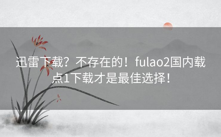 迅雷下载?不存在的!fulao2国内载点1下载才是最佳选择! 迅雷下载?不存在的!fulao2国内载点1下载才是最佳选择!