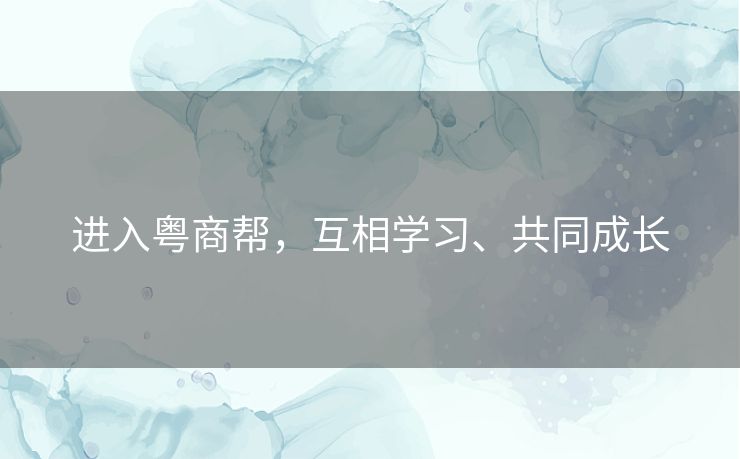 进入粤商帮,互相学习、共同成长 进入粤商帮,互相学习、共同成长
