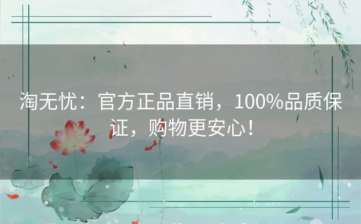 淘无忧：官方正品直销，100%品质保证，购物更安心！