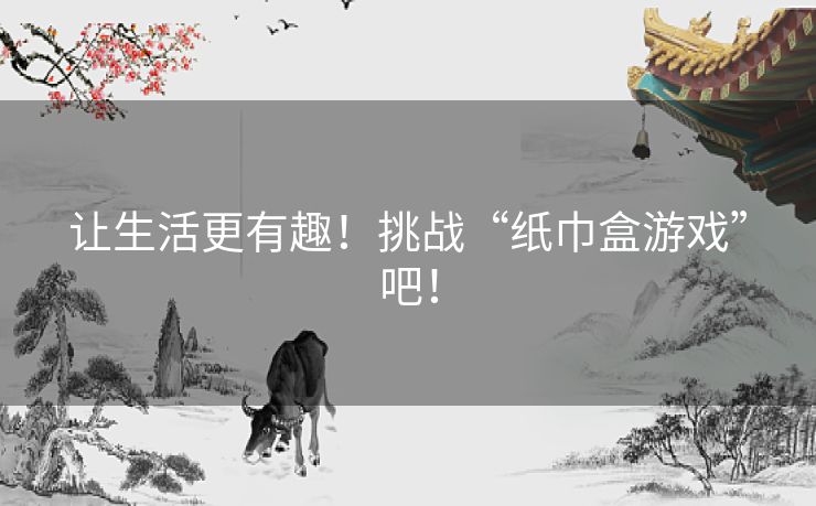 让生活更有趣!挑战“纸巾盒游戏”吧! 让生活更有趣!挑战“纸巾盒游戏”吧!