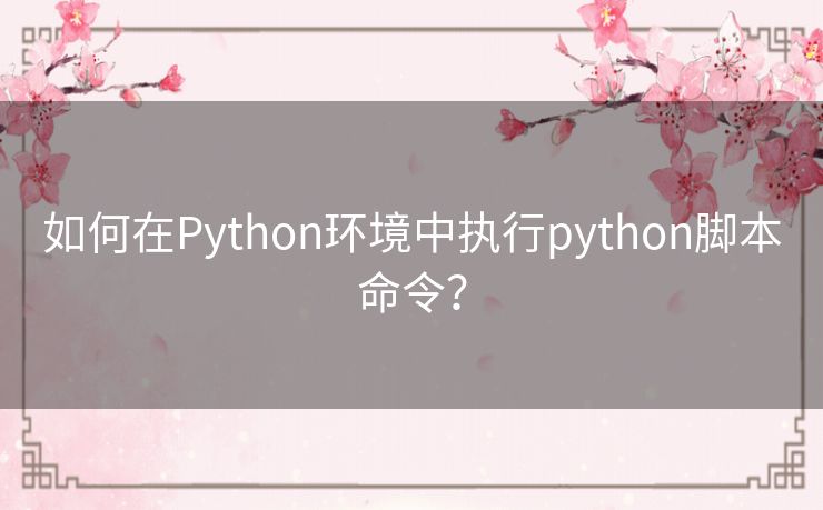 如何在Python环境中执行python脚本命令? 如何在Python环境中执行python脚本命令?