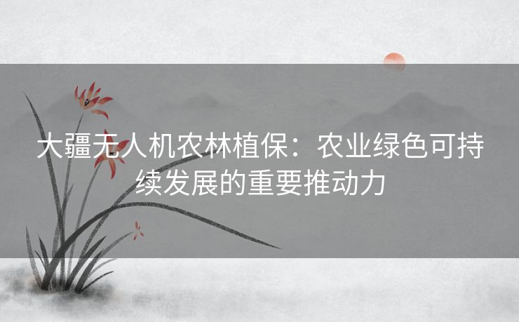 大疆无人机农林植保:农业绿色可持续发展的重要推动力 大疆无人机农林植保:农业绿色可持续发展的重要推动力