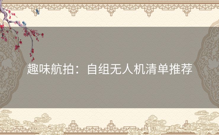 趣味航拍:自组无人机清单推荐 趣味航拍:自组无人机清单推荐