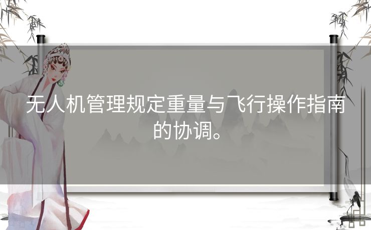无人机管理规定重量与飞行操作指南的协调。 无人机管理规定重量与飞行操作指南的协调。