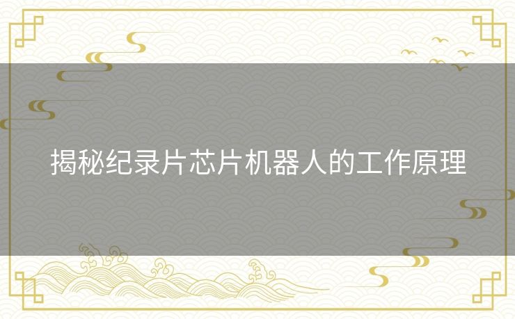 揭秘纪录片芯片机器人的工作原理 揭秘纪录片芯片机器人的工作原理