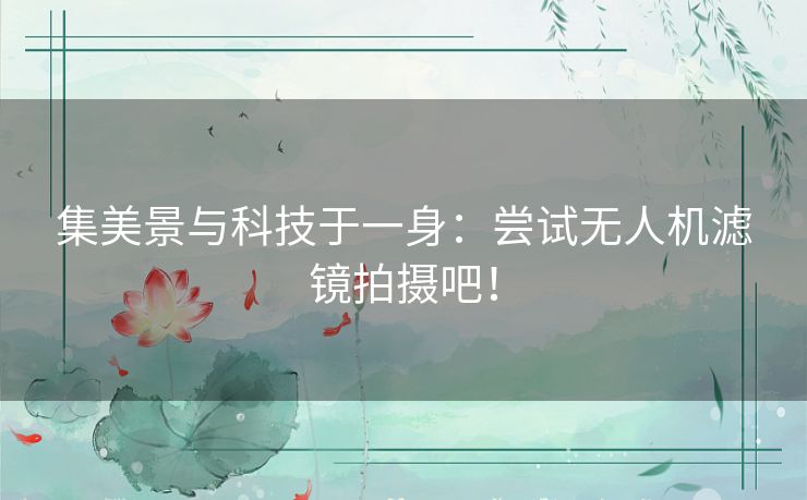 集美景与科技于一身:尝试无人机滤镜拍摄吧! 集美景与科技于一身:尝试无人机滤镜拍摄吧!