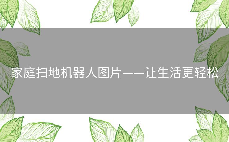 家庭扫地机器人图片——让生活更轻松 家庭扫地机器人图片——让生活更轻松