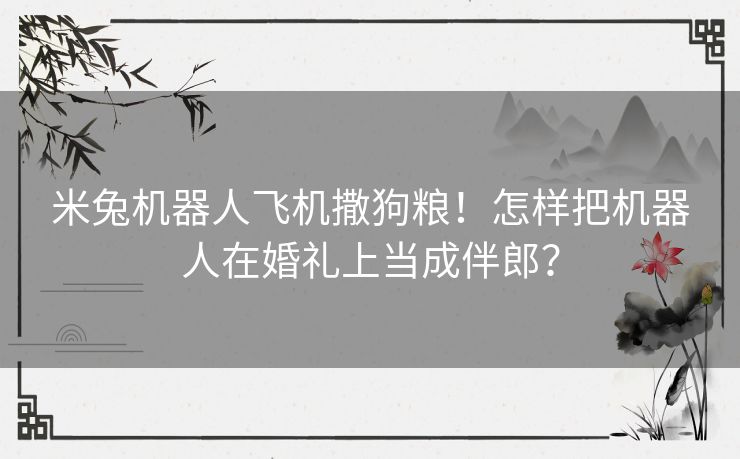 米兔机器人飞机撒狗粮!怎样把机器人在婚礼上当成伴郎? 米兔机器人飞机撒狗粮!怎样把机器人在婚礼上当成伴郎?
