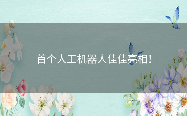 首个人工机器人佳佳亮相! 首个人工机器人佳佳亮相!