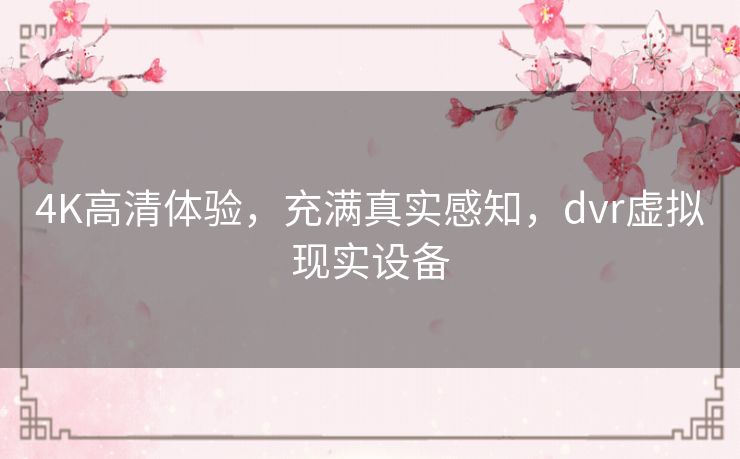 4K高清体验,充满真实感知,dvr虚拟现实设备 4K高清体验,充满真实感知,dvr虚拟现实设备