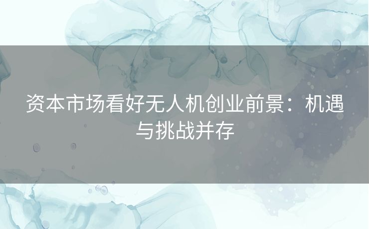 资本市场看好无人机创业前景:机遇与挑战并存 资本市场看好无人机创业前景:机遇与挑战并存