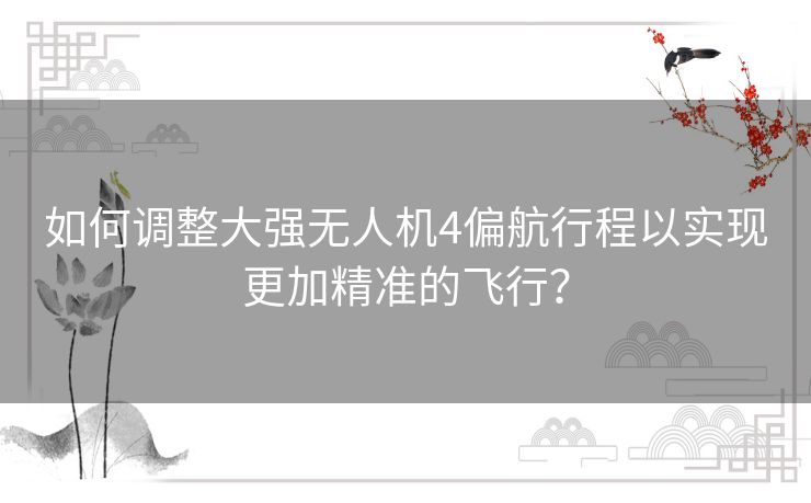 如何调整大强无人机4偏航行程以实现更加精准的飞行？