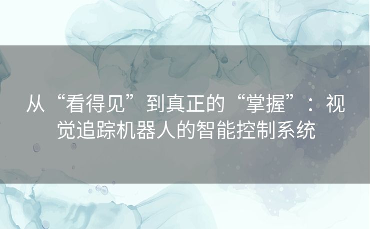 从“看得见”到真正的“掌握”:视觉追踪机器人的智能控制系统 从“看得见”到真正的“掌握”:视觉追踪机器人的智能控制系统
