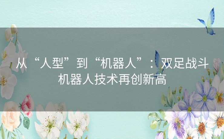 从“人型”到“机器人”:双足战斗机器人技术再创新高 从“人型”到“机器人”:双足战斗机器人技术再创新高