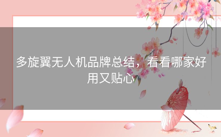 多旋翼无人机品牌总结,看看哪家好用又贴心 多旋翼无人机品牌总结,看看哪家好用又贴心