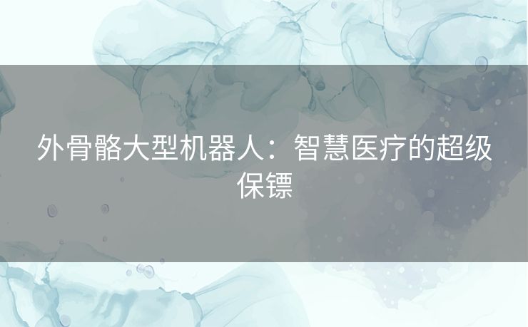外骨骼大型机器人:智慧医疗的超级保镖 外骨骼大型机器人:智慧医疗的超级保镖