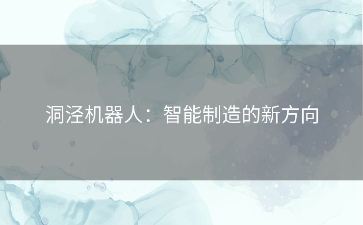 洞泾机器人:智能制造的新方向 洞泾机器人:智能制造的新方向