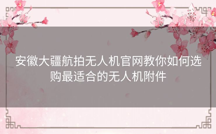 安徽大疆航拍无人机官网教你如何选购最适合的无人机附件 安徽大疆航拍无人机官网教你如何选购最适合的无人机附件