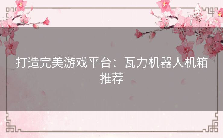 打造完美游戏平台：瓦力机器人机箱推荐