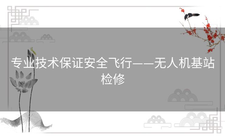 专业技术保证安全飞行——无人机基站检修 专业技术保证安全飞行——无人机基站检修