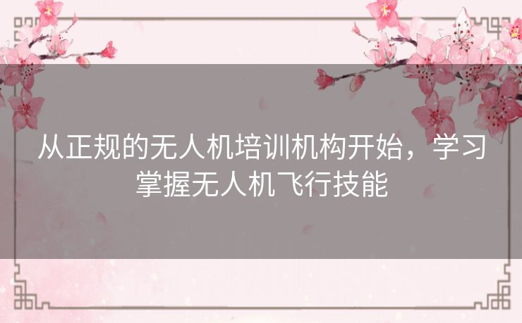 从正规的无人机培训机构开始,学习掌握无人机飞行技能 从正规的无人机培训机构开始,学习掌握无人机飞行技能