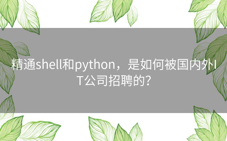 精通shell和python,是如何被国内外IT公司招聘的? 精通shell和python,是如何被国内外IT公司招聘的?