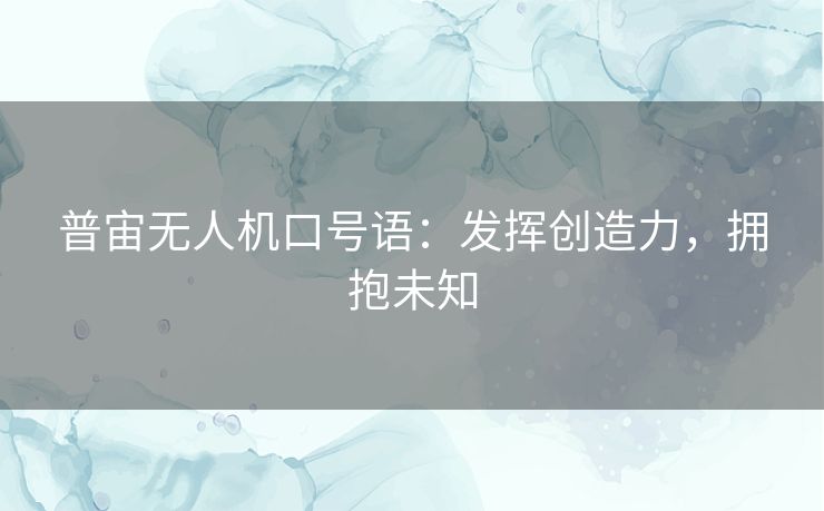 普宙无人机口号语:发挥创造力,拥抱未知 普宙无人机口号语:发挥创造力,拥抱未知