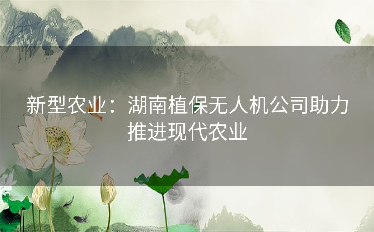新型农业:湖南植保无人机公司助力推进现代农业 新型农业:湖南植保无人机公司助力推进现代农业