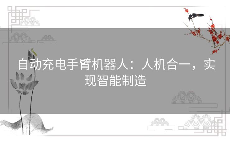 自动充电手臂机器人：人机合一，实现智能制造