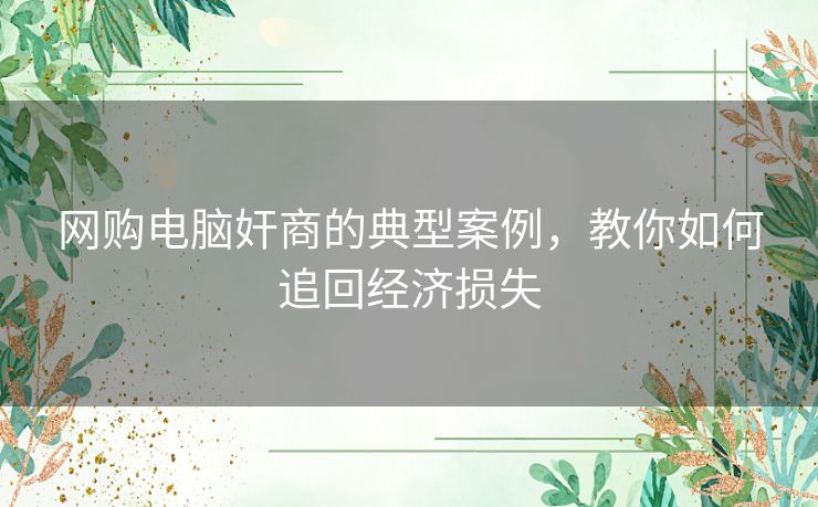 网购电脑奸商的典型案例,教你如何追回经济损失 网购电脑奸商的典型案例,教你如何追回经济损失