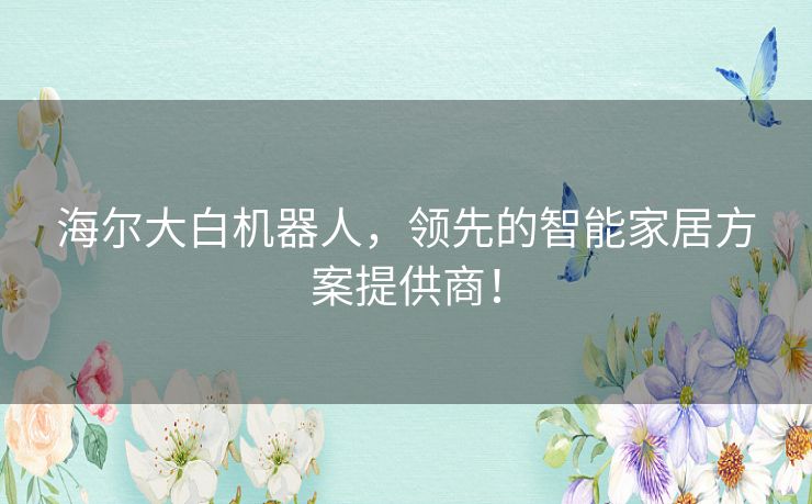 海尔大白机器人，领先的智能家居方案提供商！