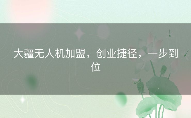 大疆无人机加盟,创业捷径,一步到位 大疆无人机加盟,创业捷径,一步到位