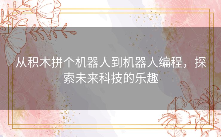 从积木拼个机器人到机器人编程,探索未来科技的乐趣 从积木拼个机器人到机器人编程,探索未来科技的乐趣