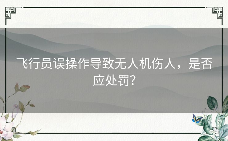飞行员误操作导致无人机伤人,是否应处罚? 飞行员误操作导致无人机伤人,是否应处罚?