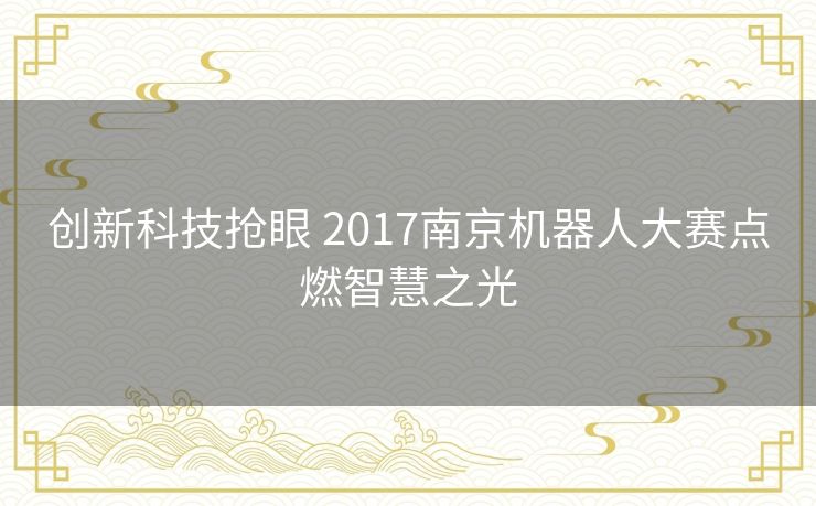 创新科技抢眼 2017南京机器人大赛点燃智慧之光 创新科技抢眼 2017南京机器人大赛点燃智慧之光