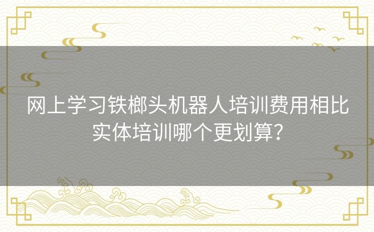 网上学习铁榔头机器人培训费用相比实体培训哪个更划算？