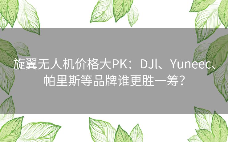 旋翼无人机价格大PK:DJl、Yuneec、帕里斯等品牌谁更胜一筹? 旋翼无人机价格大PK:DJl、Yuneec、帕里斯等品牌谁更胜一筹?