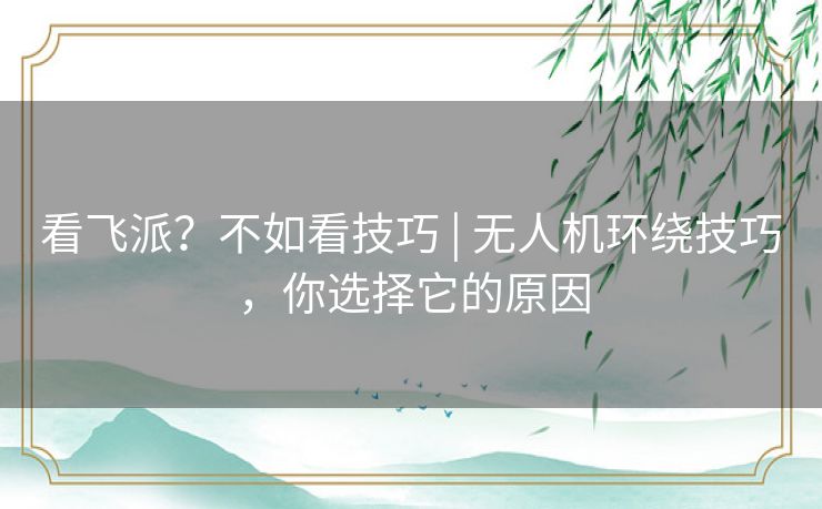 看飞派?不如看技巧 | 无人机环绕技巧,你选择它的原因 看飞派?不如看技巧 | 无人机环绕技巧,你选择它的原因