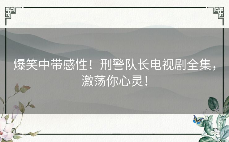 爆笑中带感性!刑警队长电视剧全集,激荡你心灵! 爆笑中带感性!刑警队长电视剧全集,激荡你心灵!