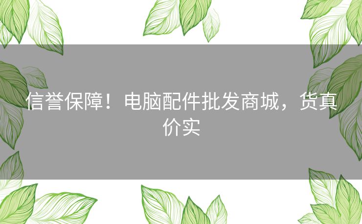 信誉保障!电脑配件批发商城,货真价实 信誉保障!电脑配件批发商城,货真价实