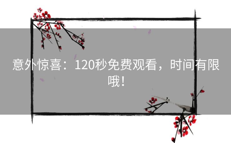 意外惊喜:120秒免费观看,时间有限哦! 意外惊喜:120秒免费观看,时间有限哦!