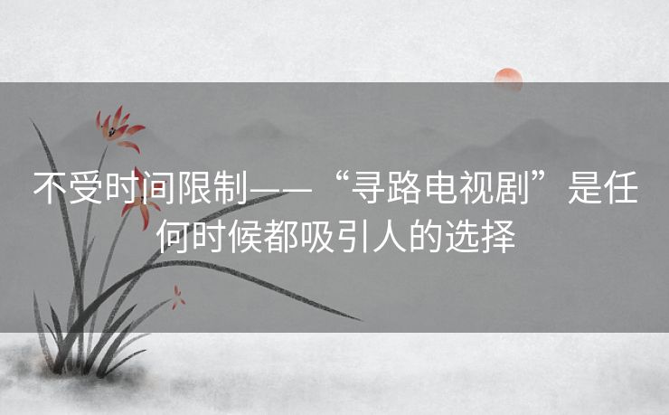 不受时间限制——“寻路电视剧”是任何时候都吸引人的选择 不受时间限制——“寻路电视剧”是任何时候都吸引人的选择